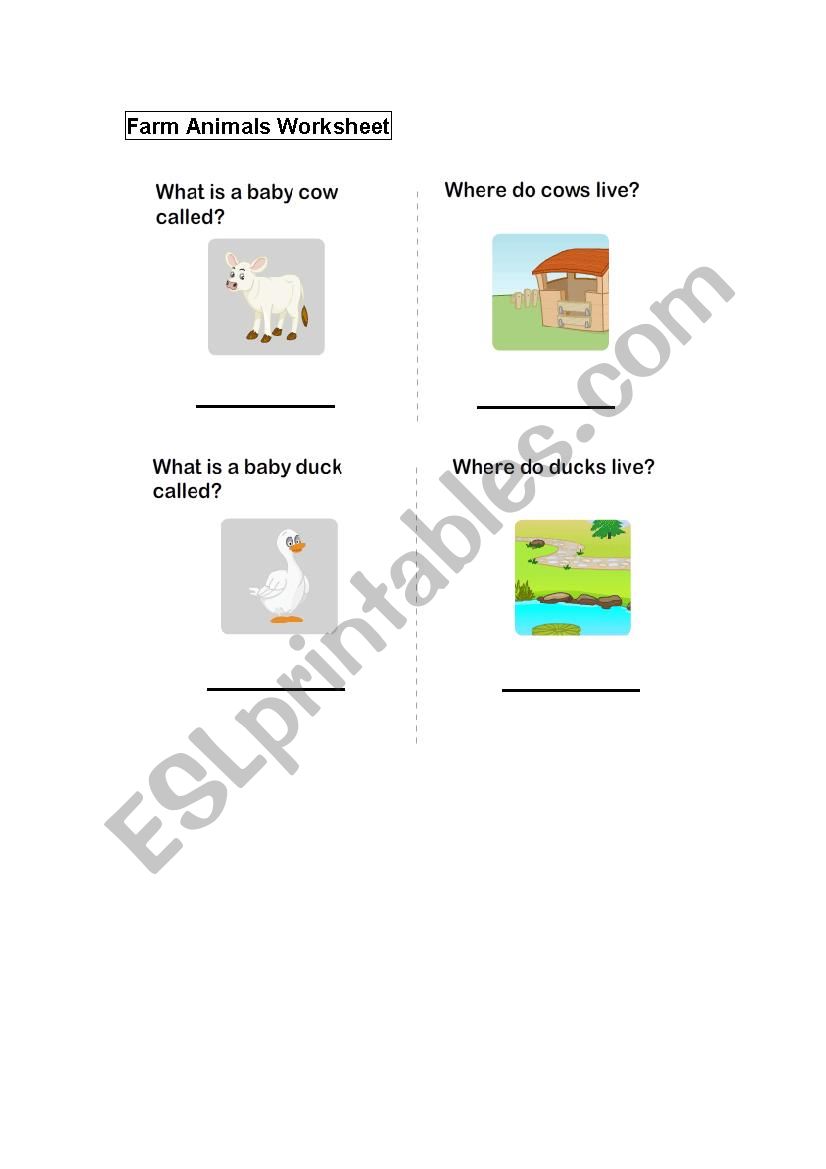 Farm Animals worksheet