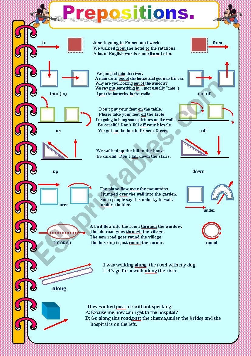 prepositions worksheet