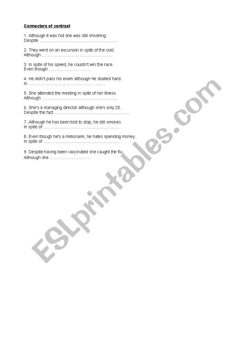 transformations worksheet