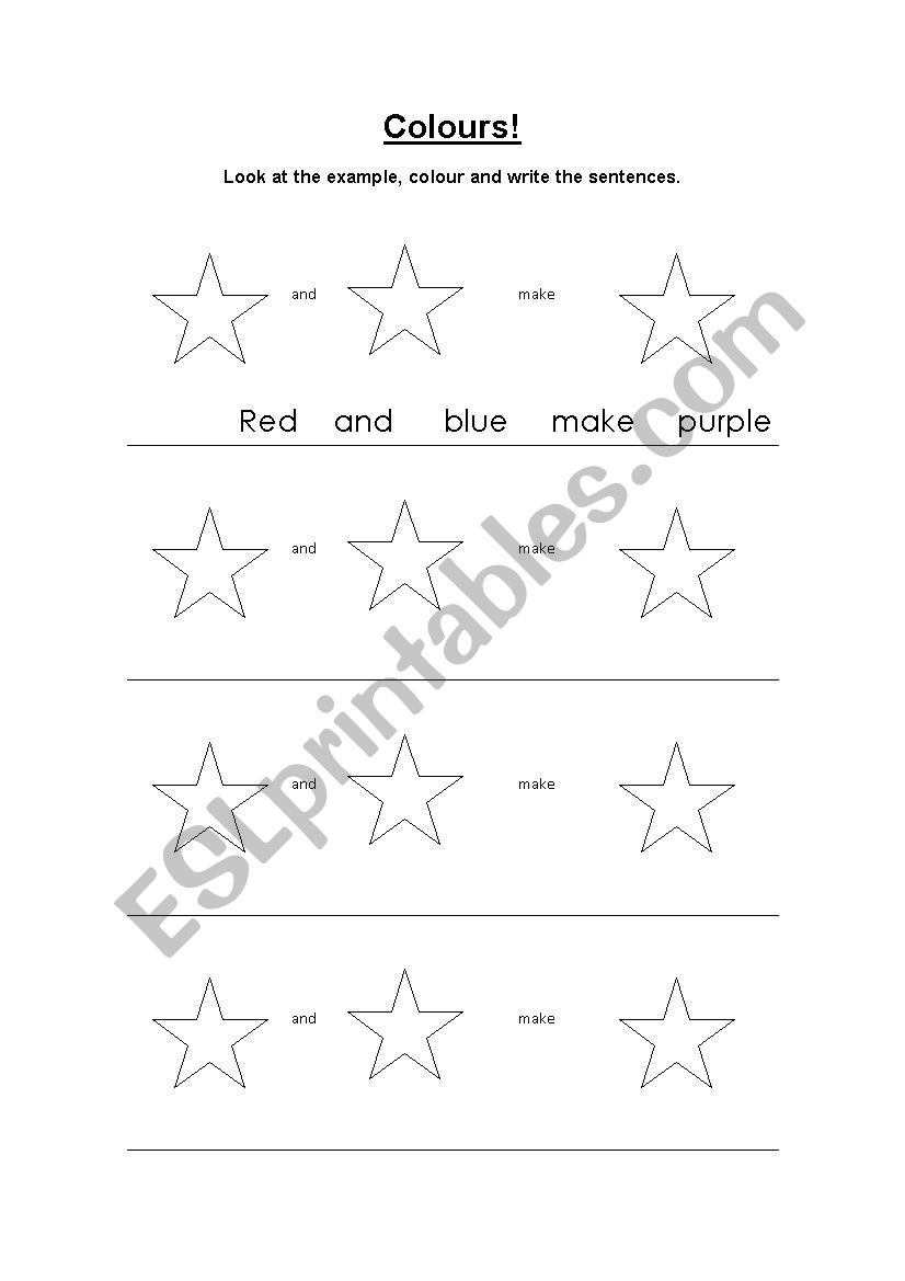 Colours worksheet