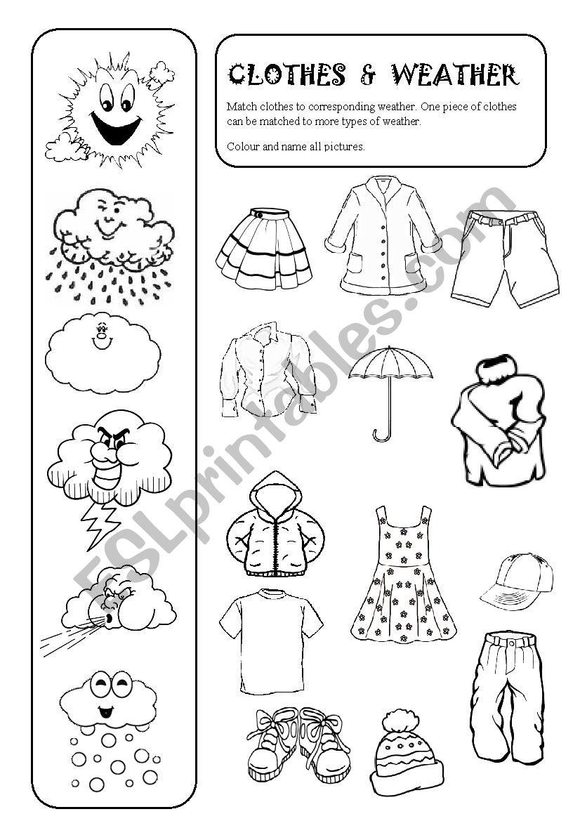 Clothes and Weather worksheet