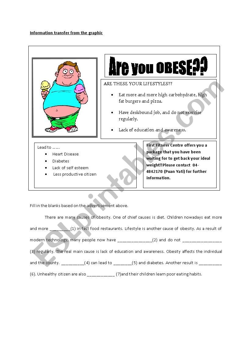 information transfer: Obesity worksheet
