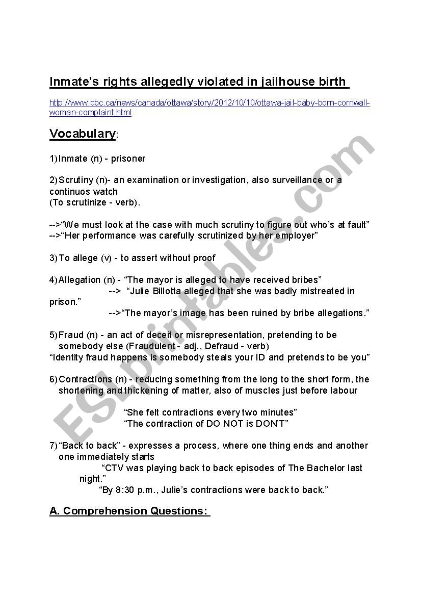 InmateÂ´s Rights Violated in Jail 