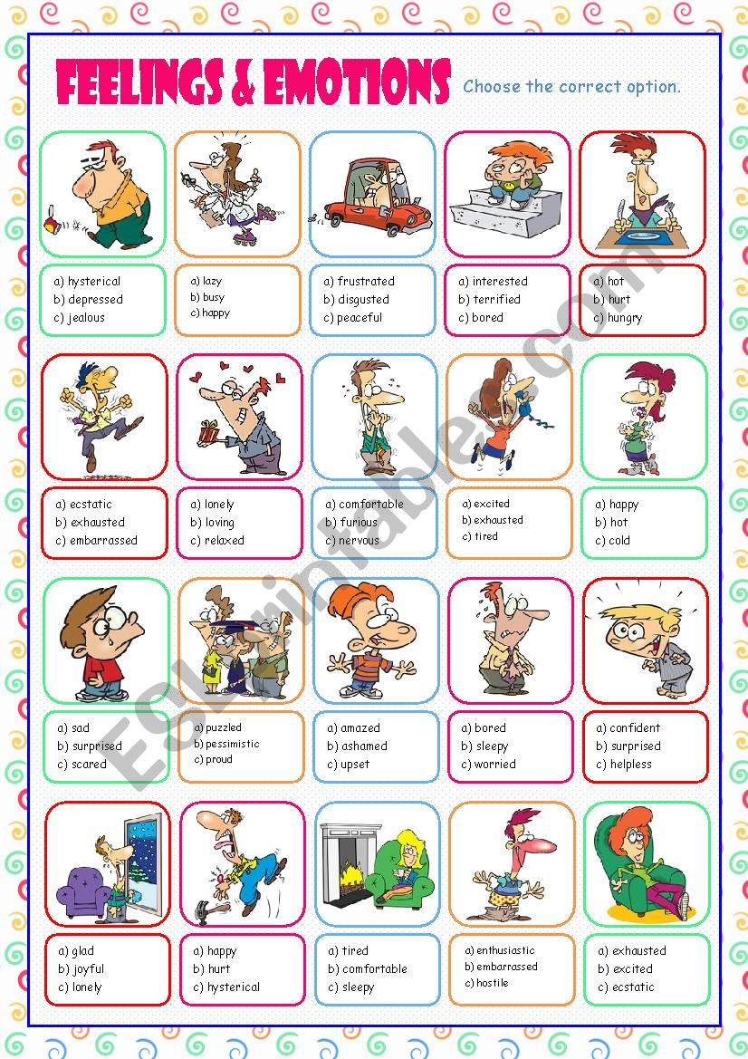 Feelings & Emotions Multiple Choice