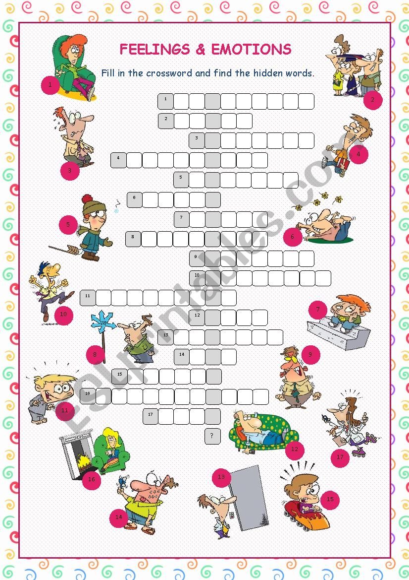 Feelings & Emotions Crossword Puzzle