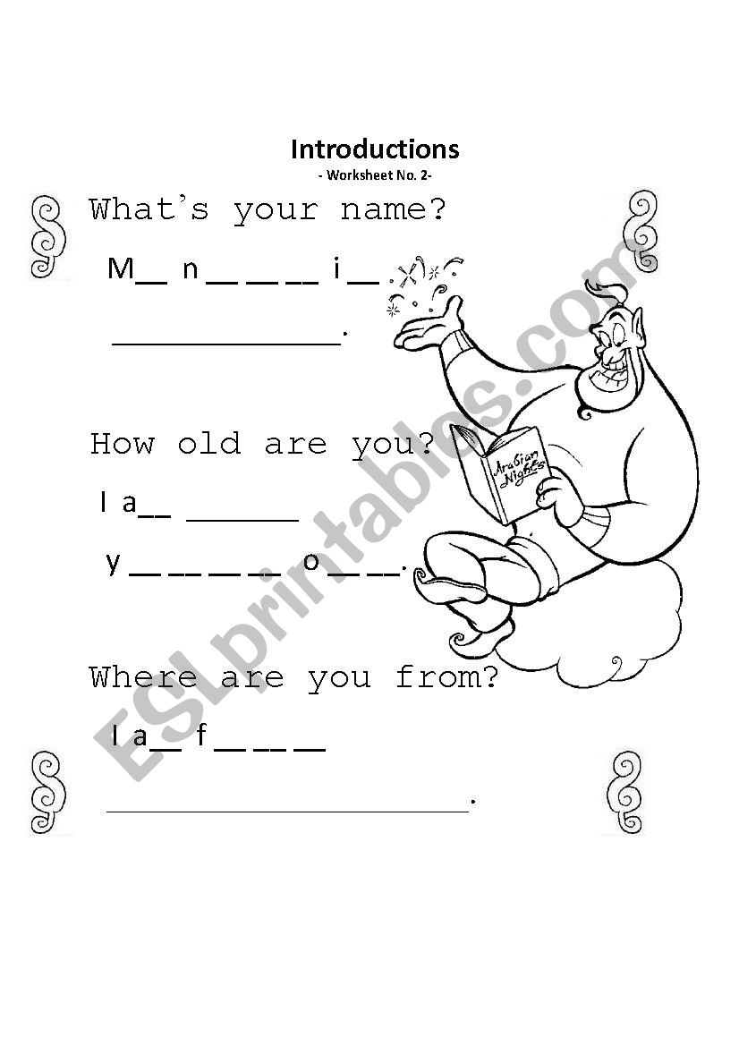 INTRODUCTIONS worksheet
