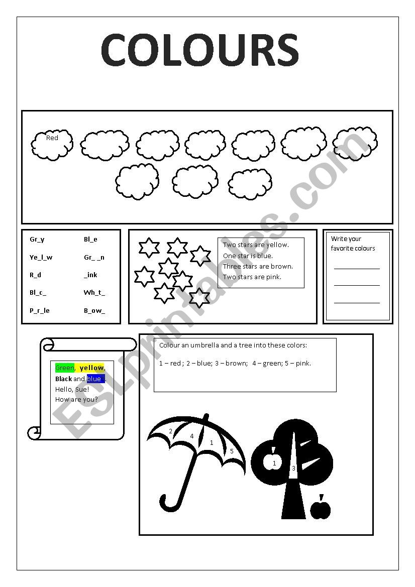 Colours worksheet