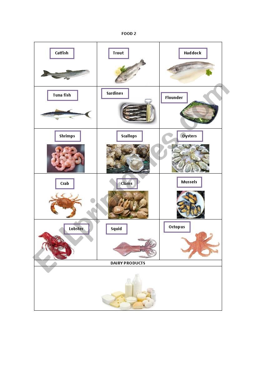 FOOD 2 worksheet