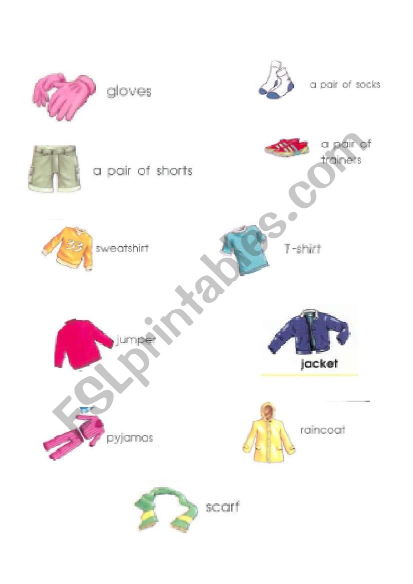 clothes worksheet