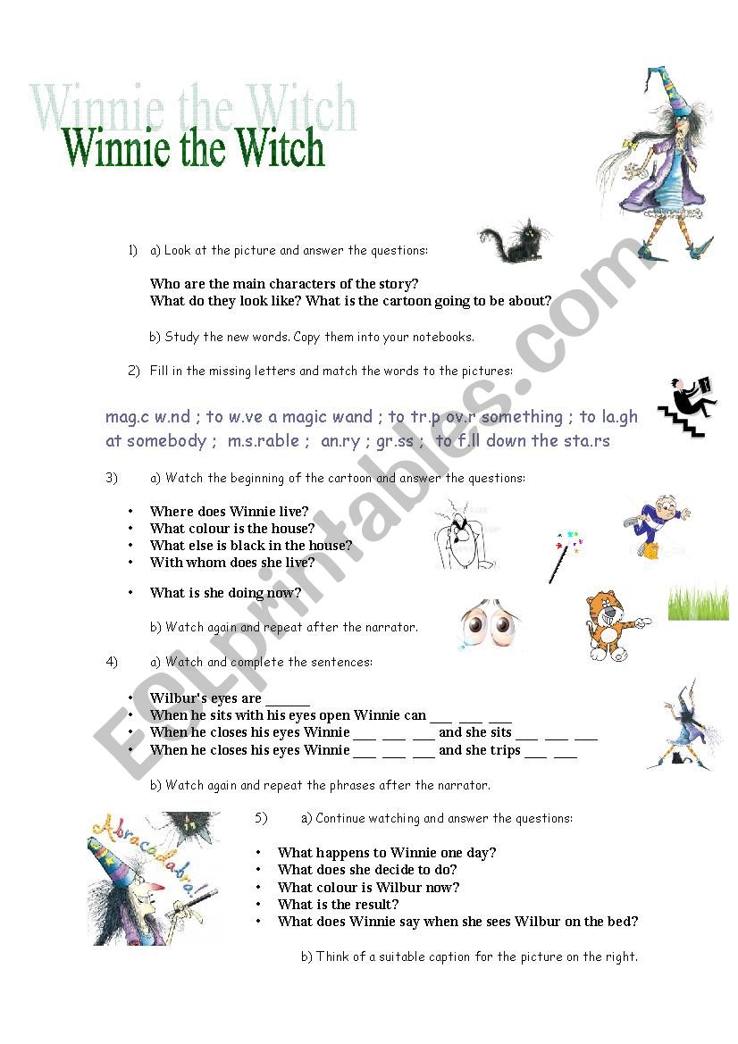 Winnie the Witch (handout for the video)