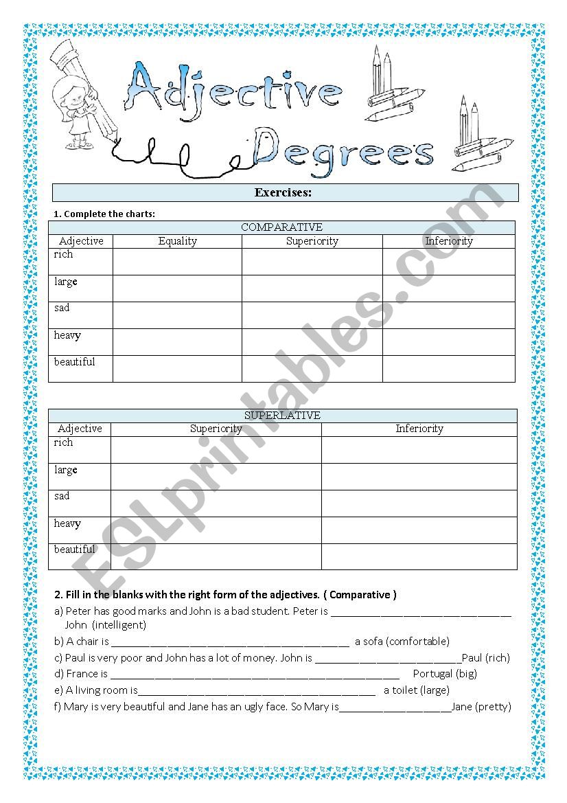 english-worksheets-adjective-degrees