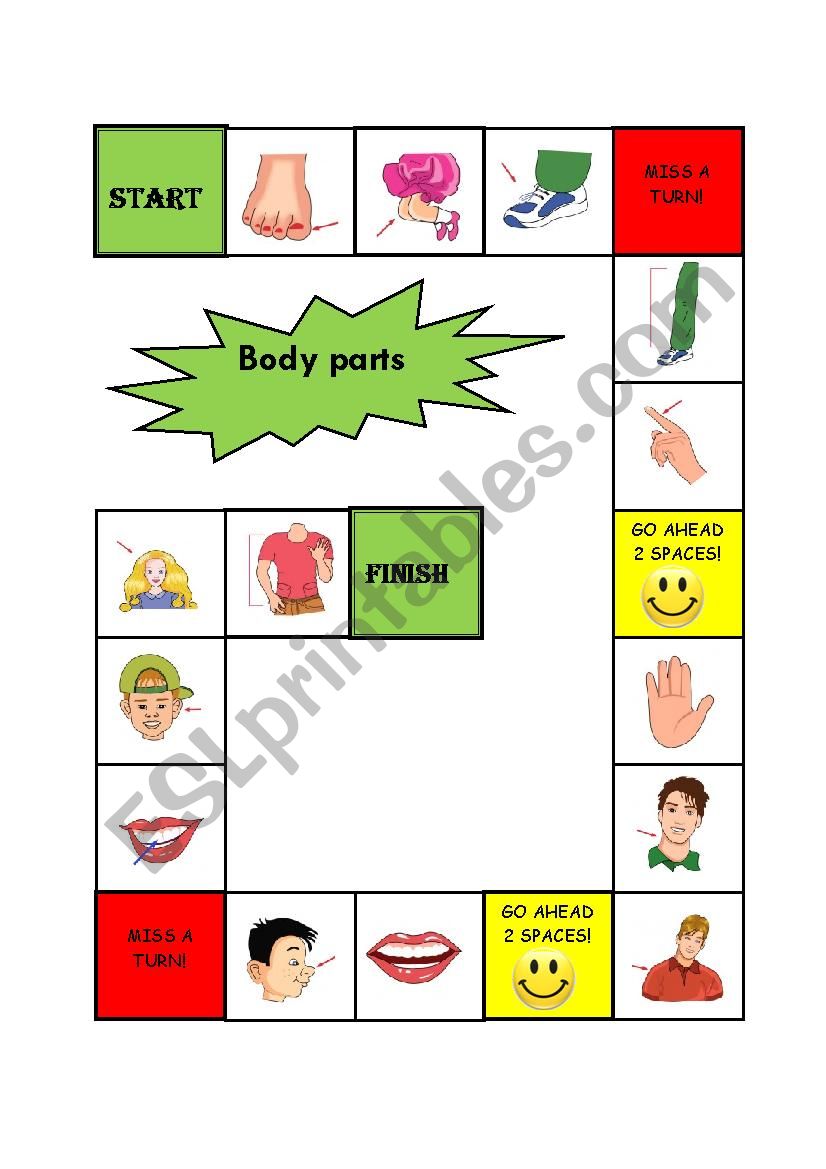 Body parts game worksheet