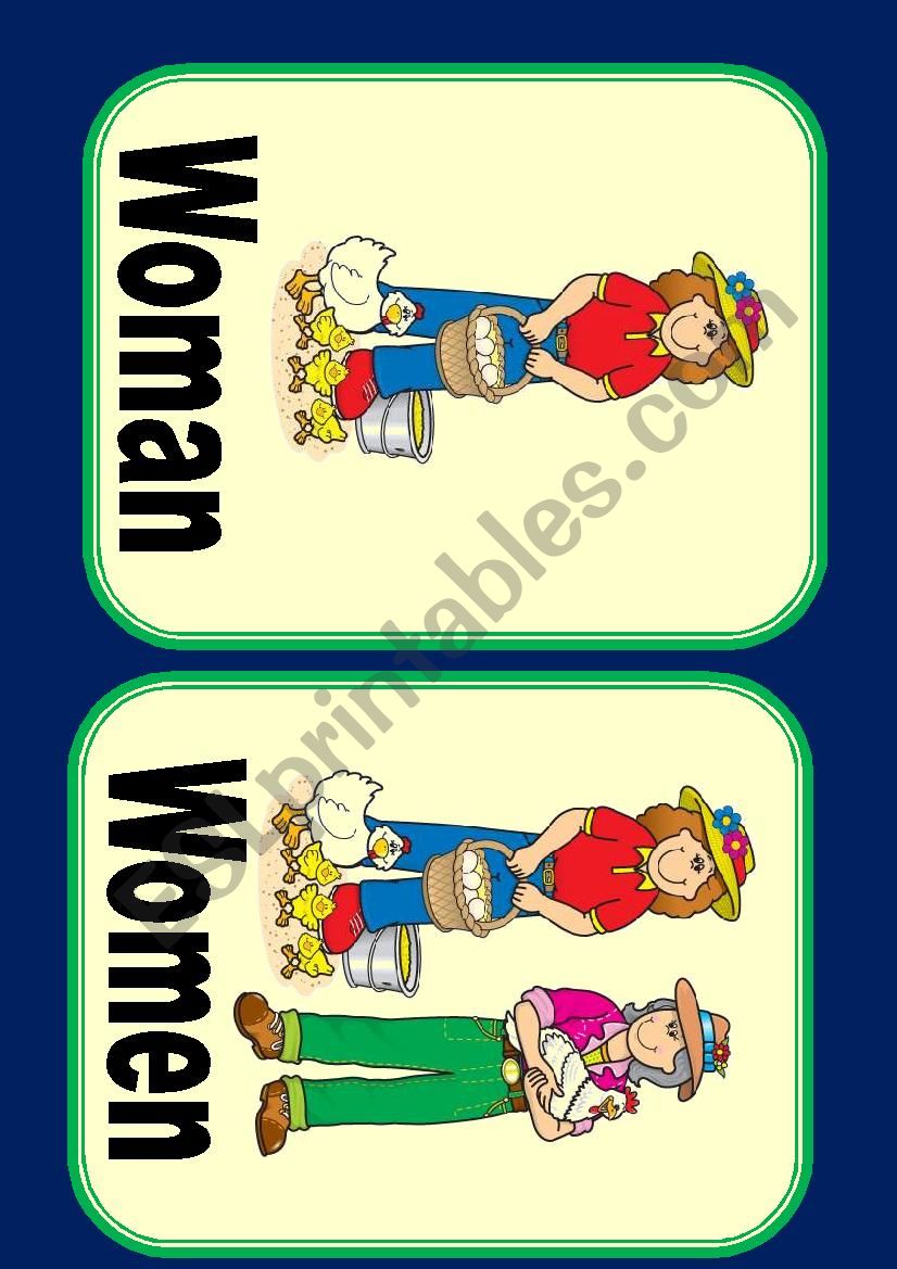 IRREGULAR PLURALS - FLASH CARDS