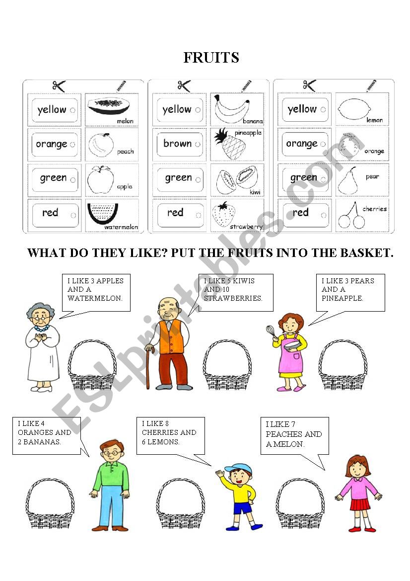 Fruits worksheet