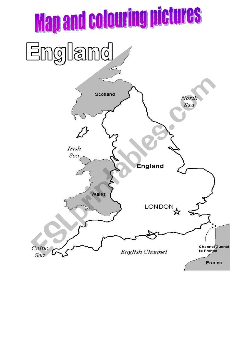 Map of England and colouring pages ( 5)