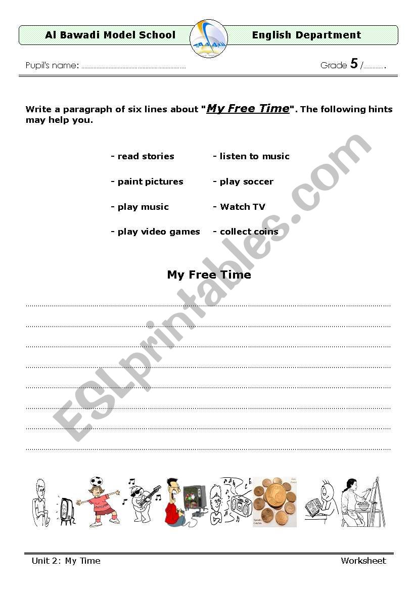 free time worksheet