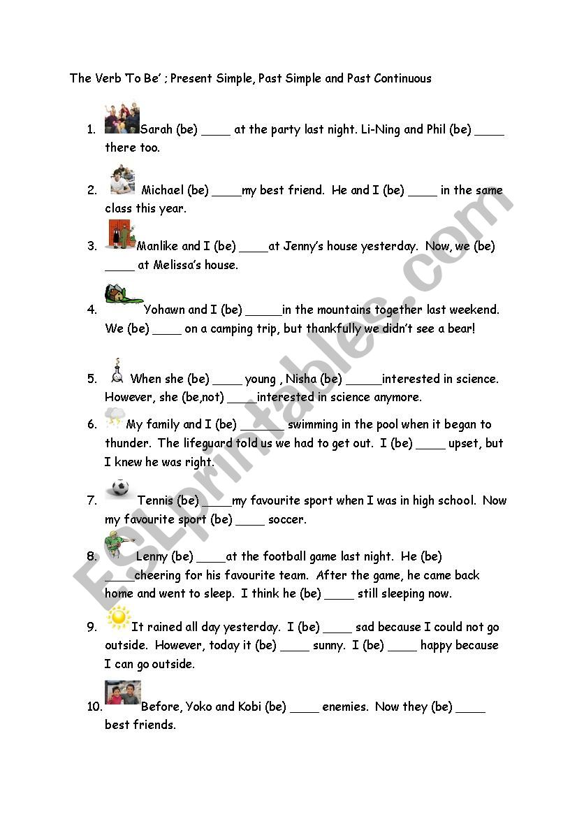 The verb To Be worksheet