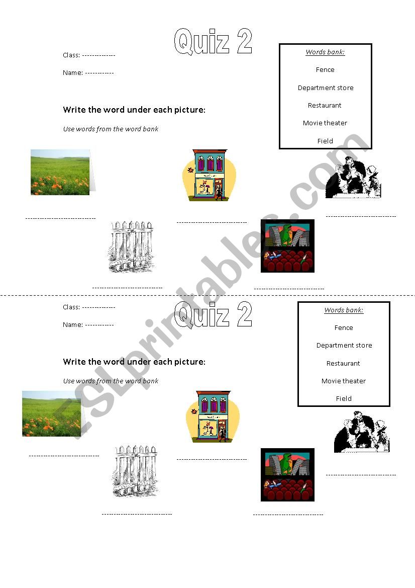 city vs country vocab quiz worksheet