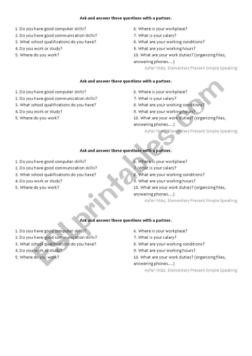 present simple worksheet