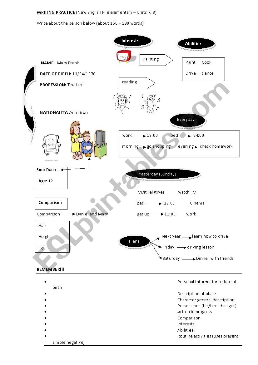 writing practice 3 worksheet