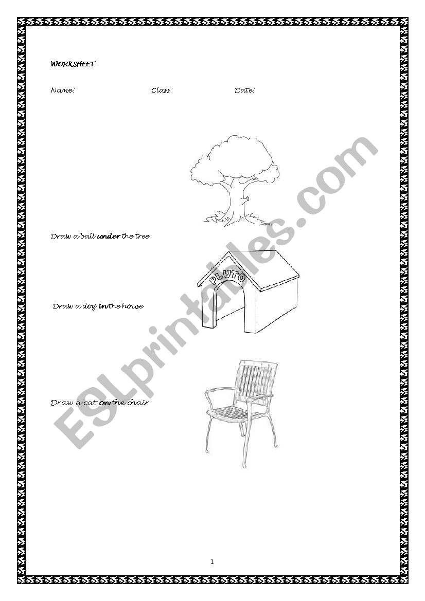 Prepositions  worksheet