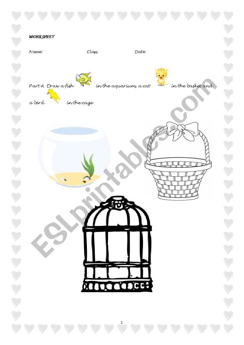 Prepositions  worksheet