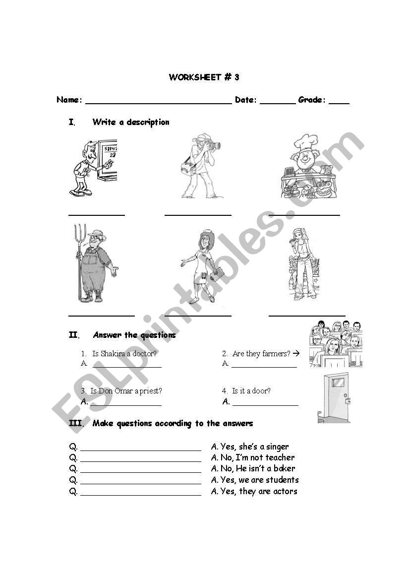 Jobs worksheet