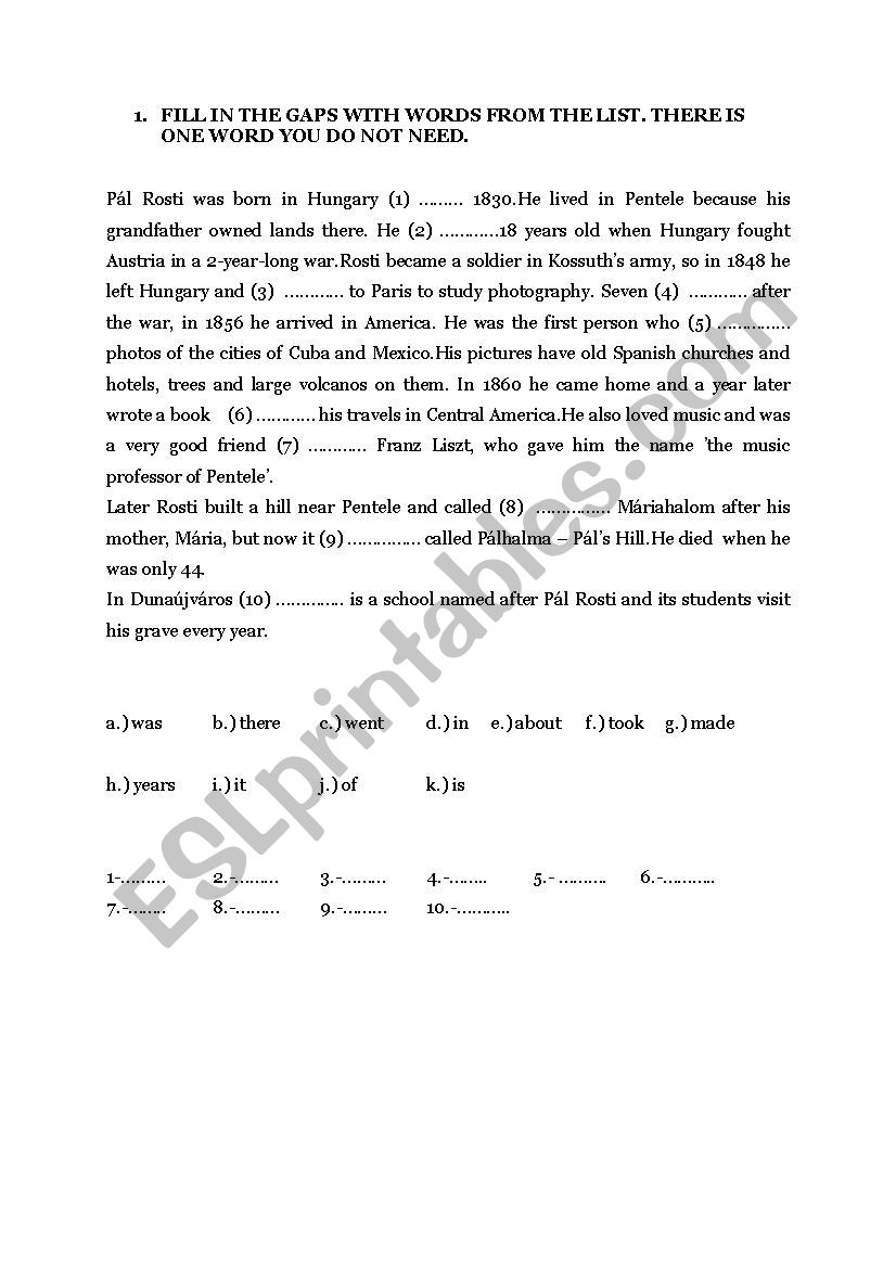 fill in thywe gapa worksheet