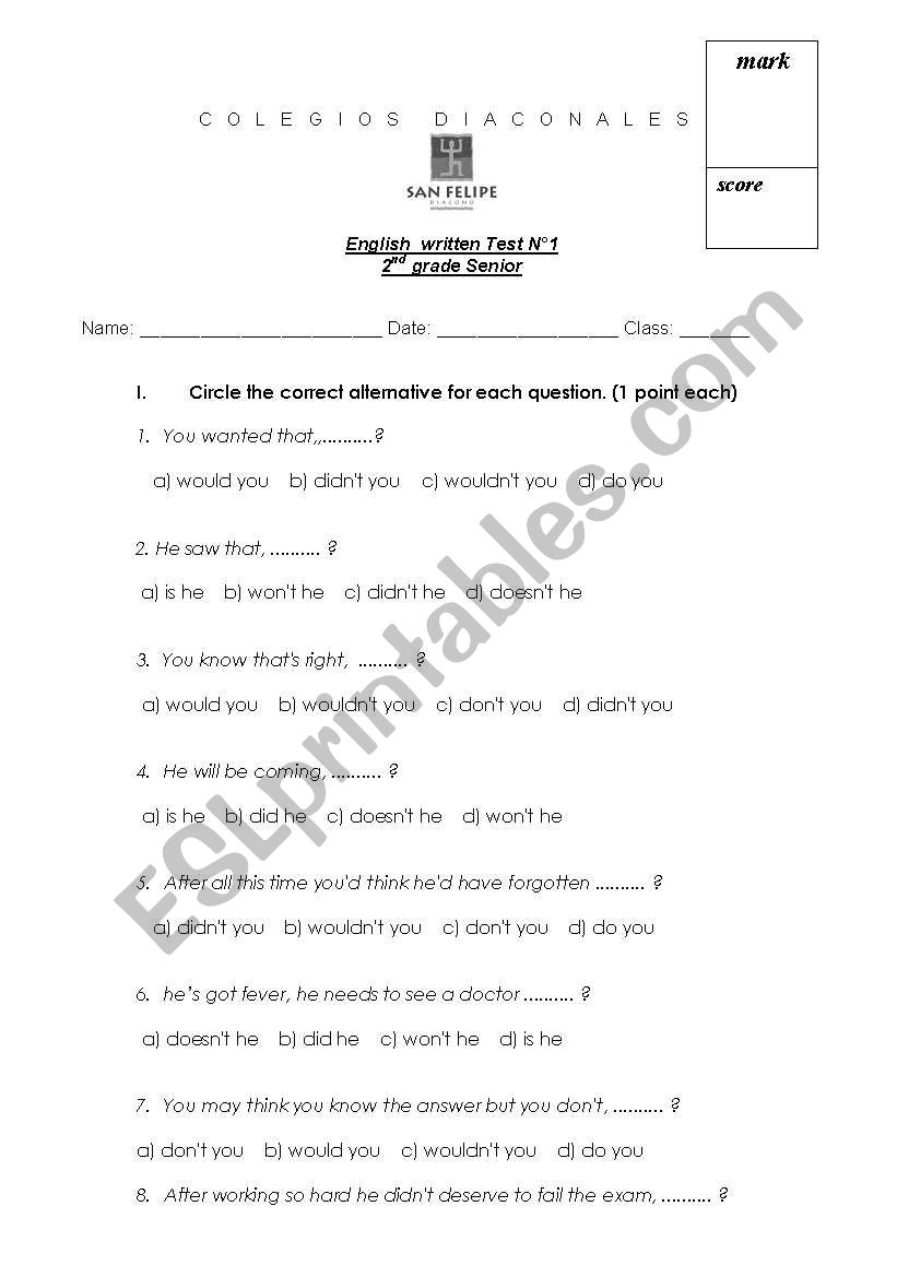 exercises on several topics in english