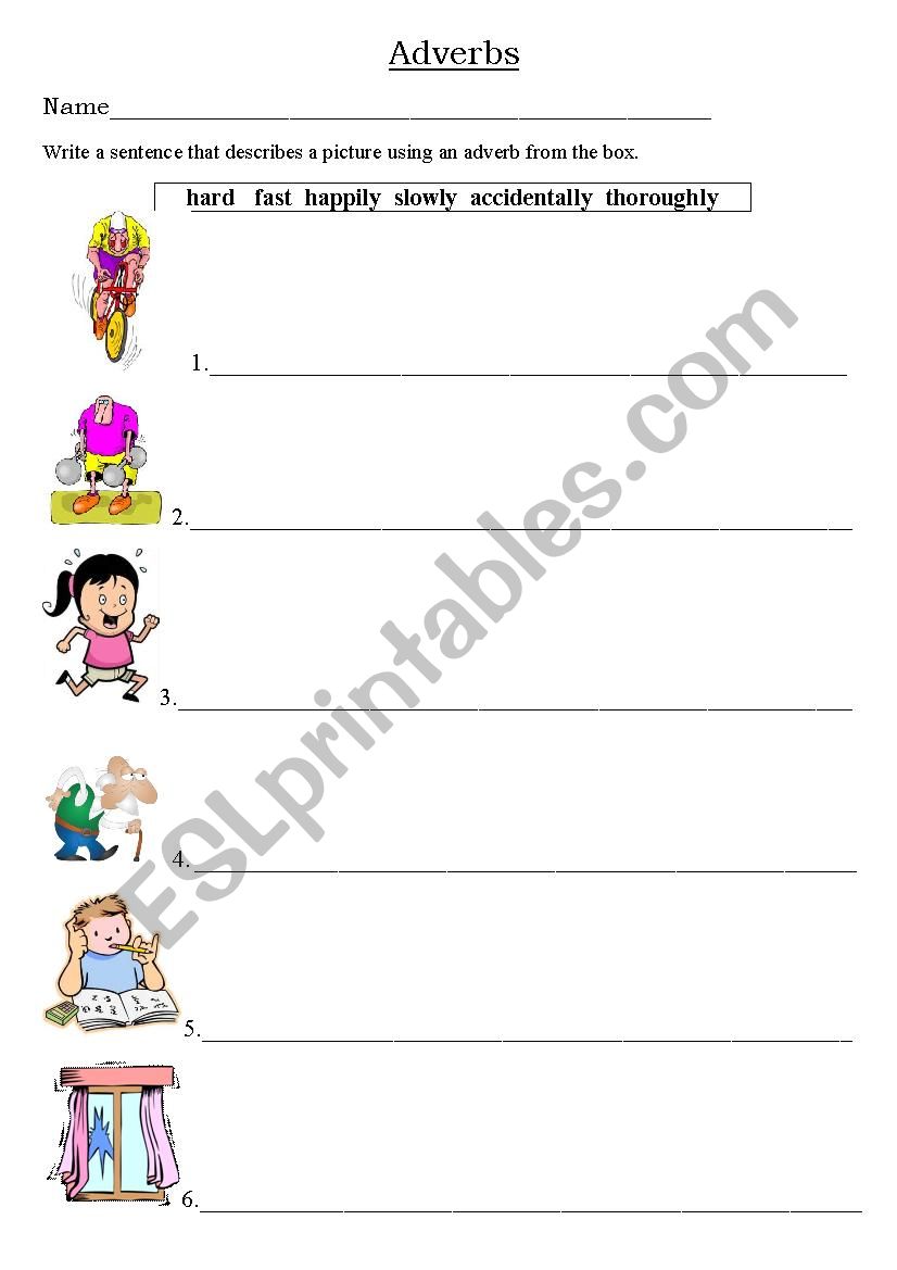 Adverbs and Adjectives worksheet