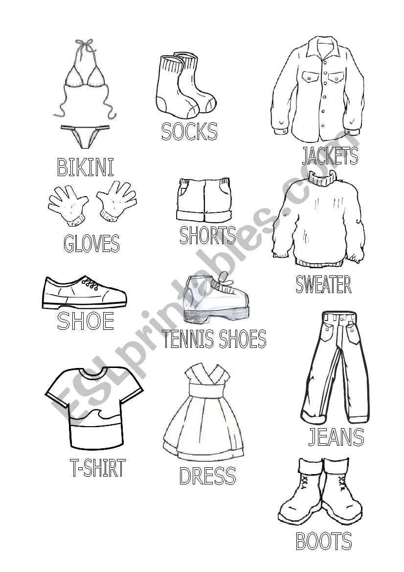 Clothes - ESL worksheet by tatc