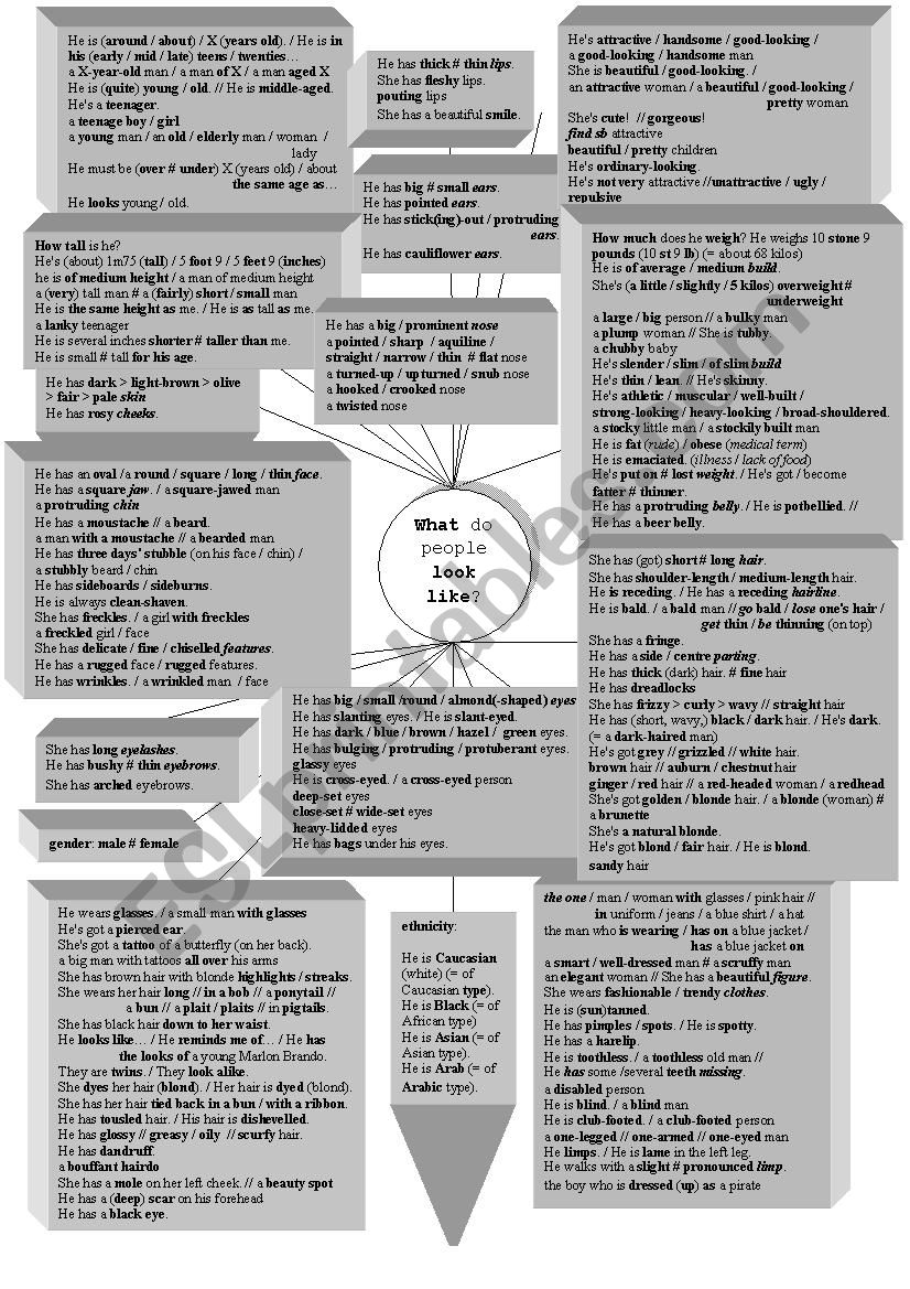 describing people worksheet