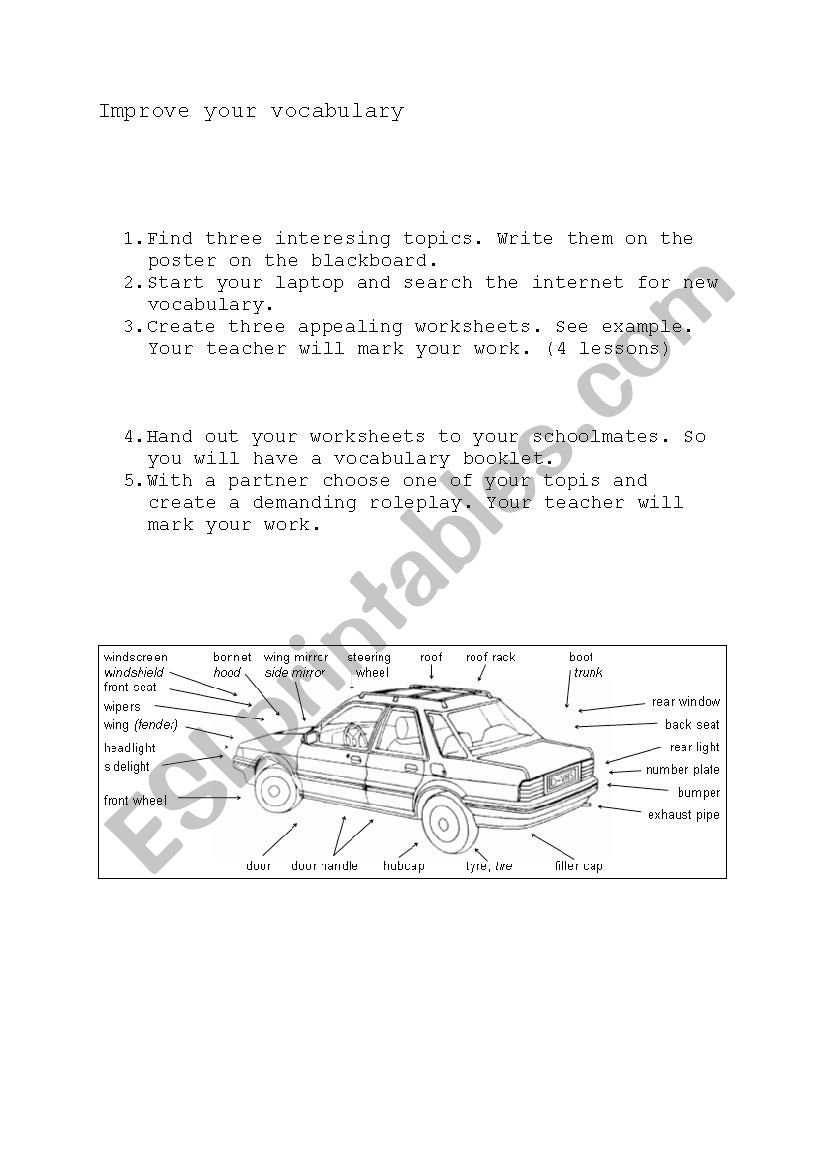 Improving your vocabulary worksheet