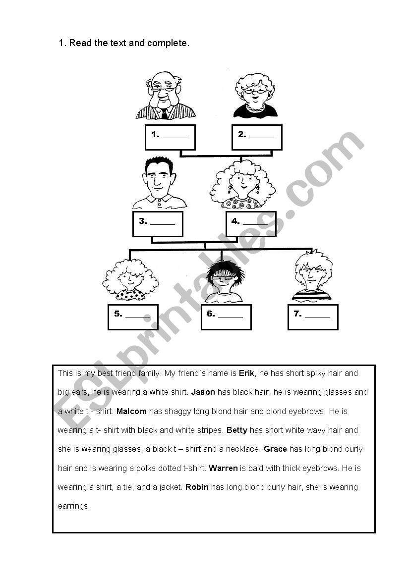 Eriks family worksheet