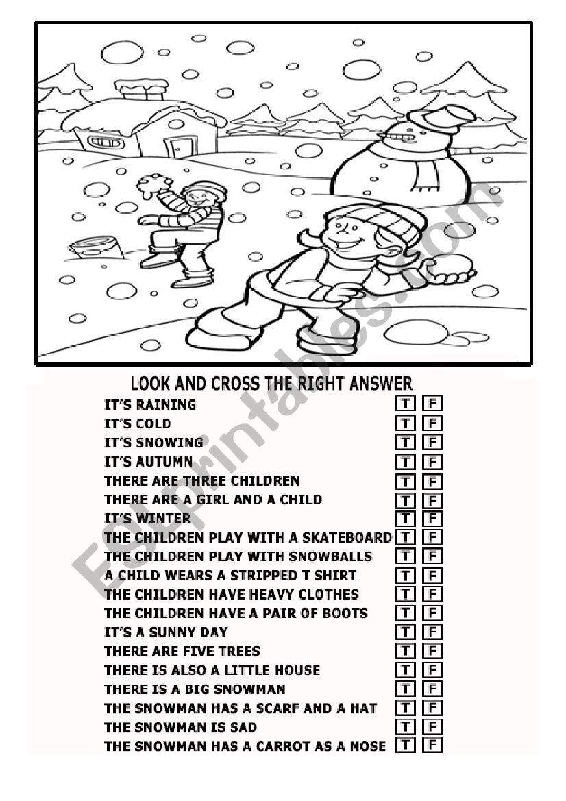 winter worksheet