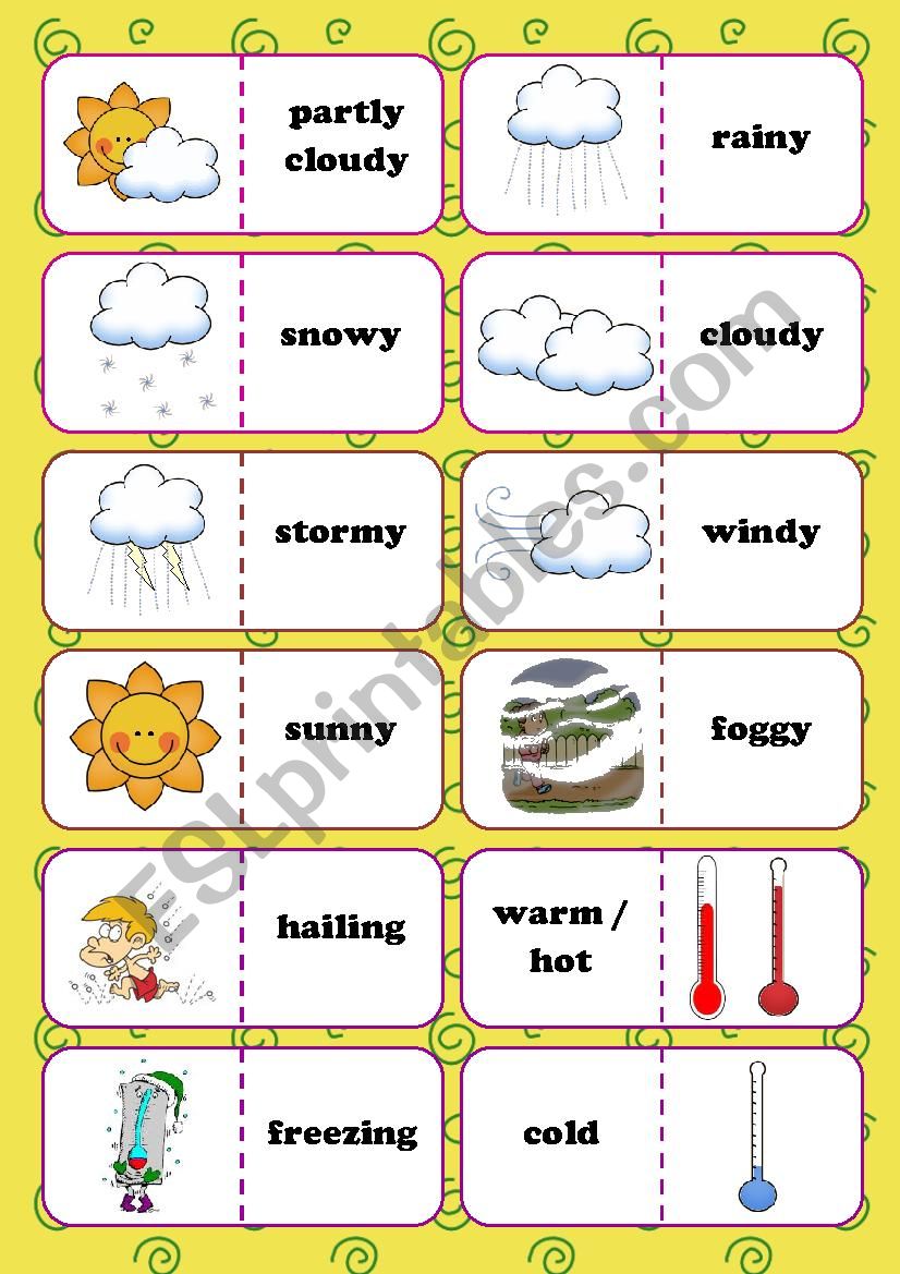 Weather pictionary worksheet