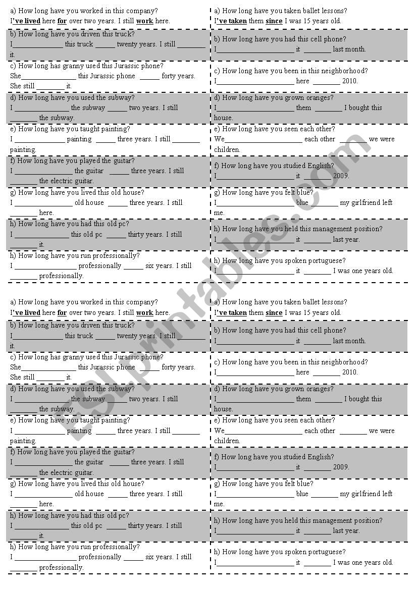 Present Perfect Activity  worksheet