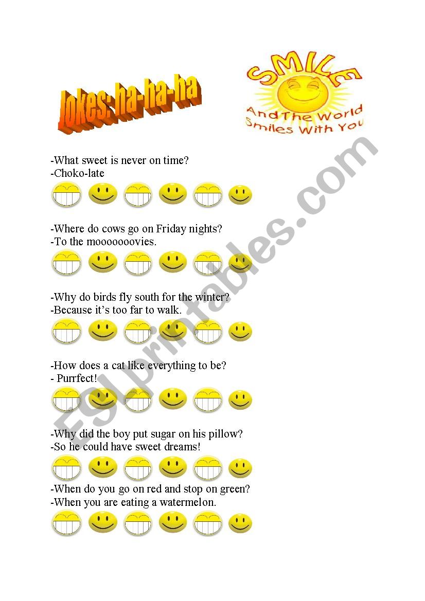 Jokes worksheet