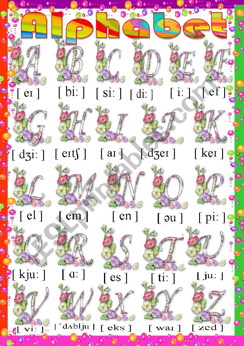 The English alphabet worksheet