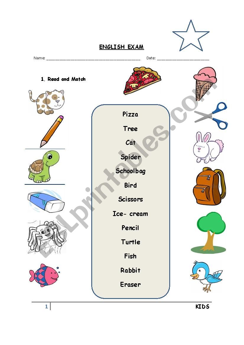 Vocabulary worksheet