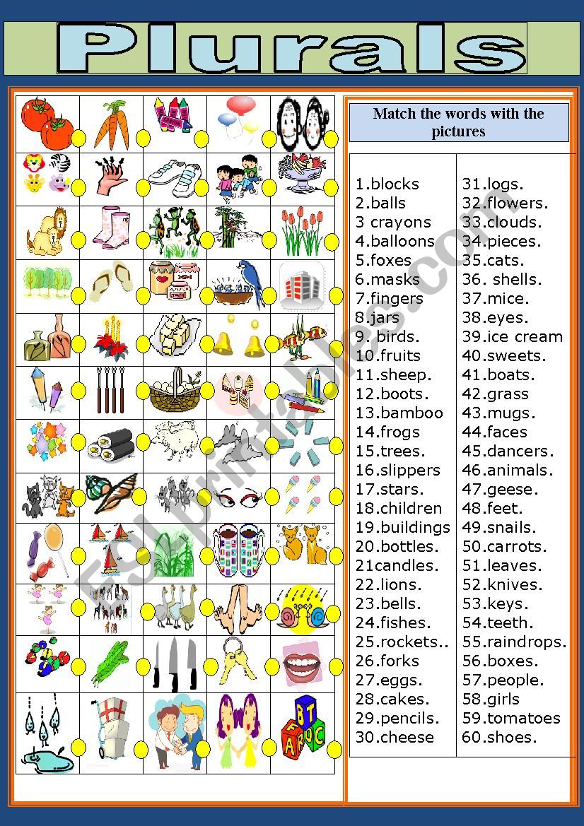 Plurals worksheet