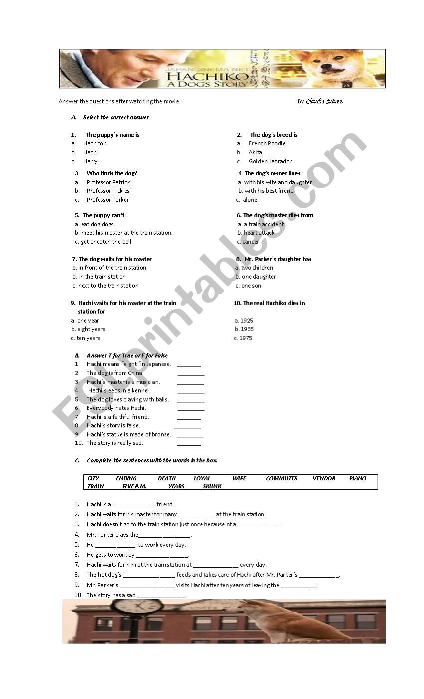 Faithful friend worksheet