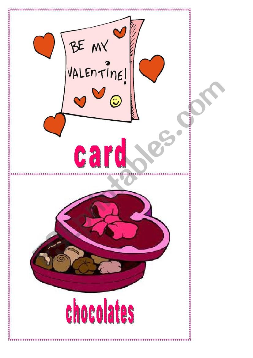 Valentines Day - flashcards worksheet