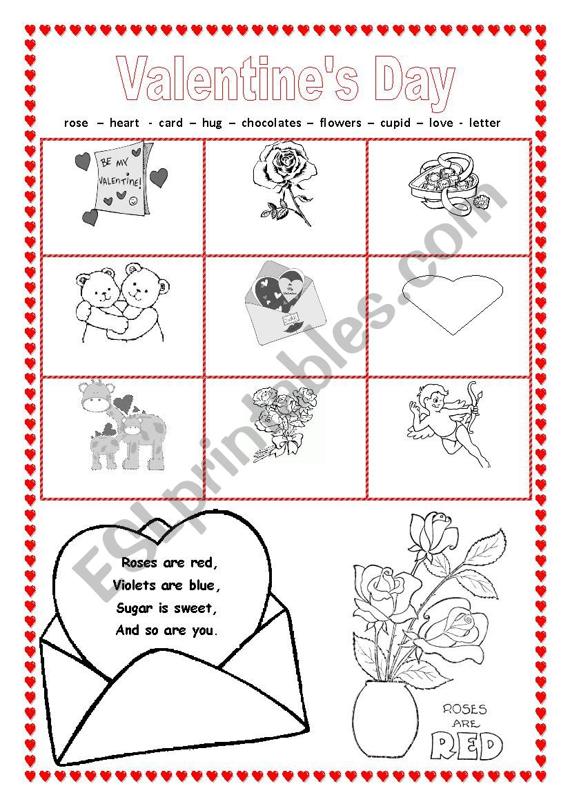 Valentine´s day - vocabulary and poem