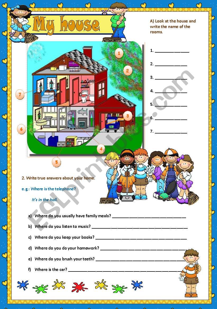 My House worksheet