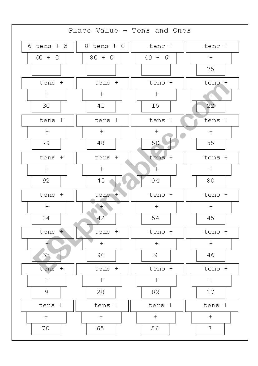 Place Value worksheet