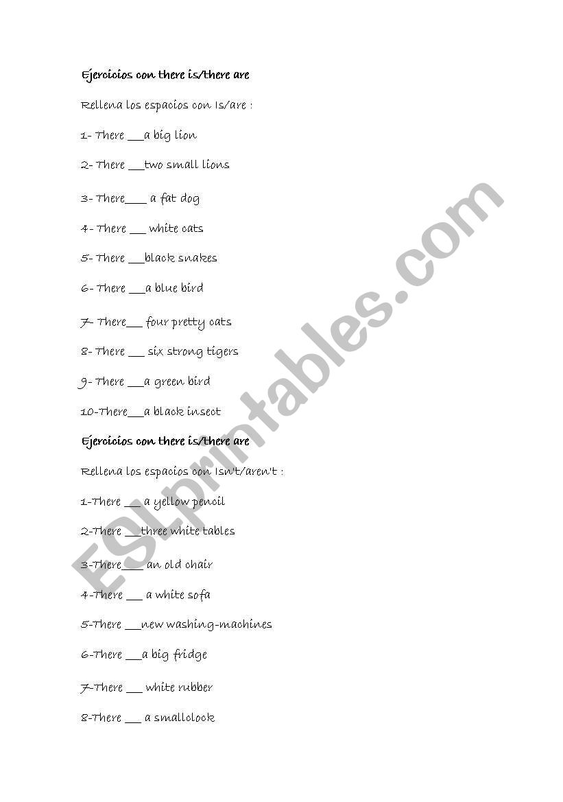 there is / there are exercises