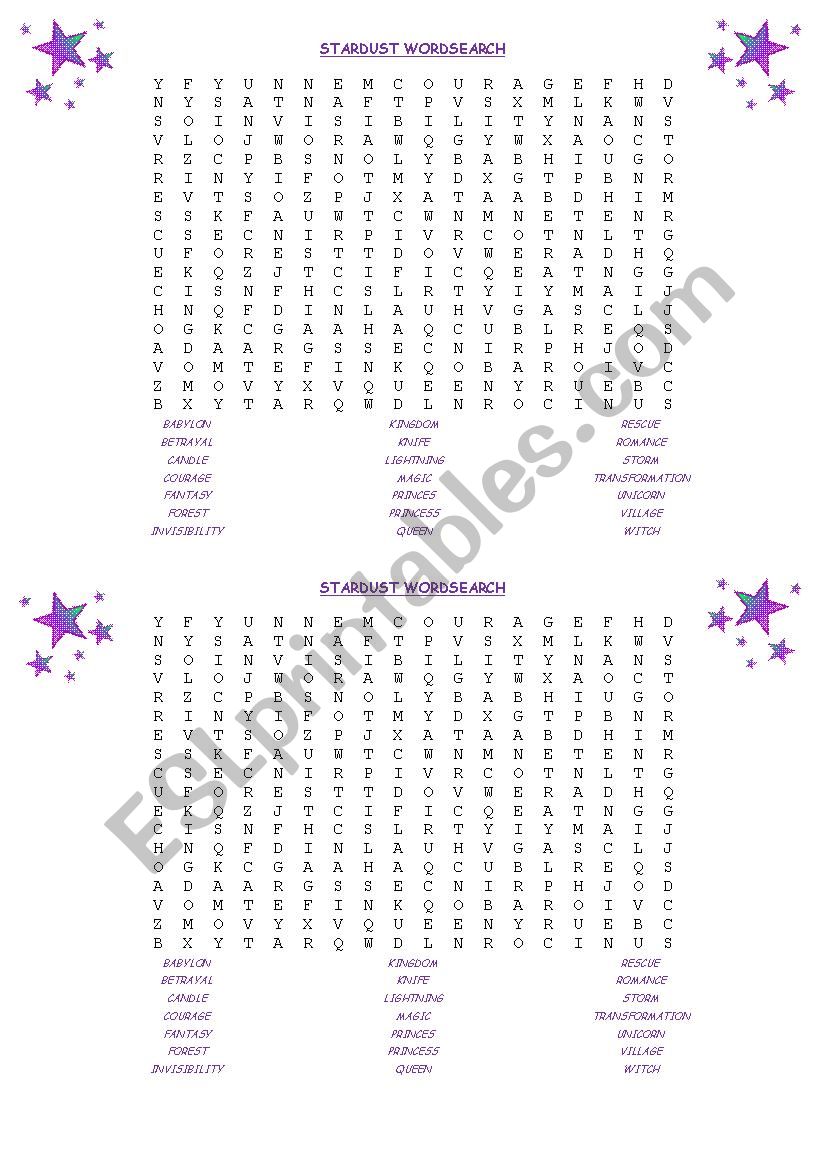 STARDUST - WORDSEARCH  worksheet