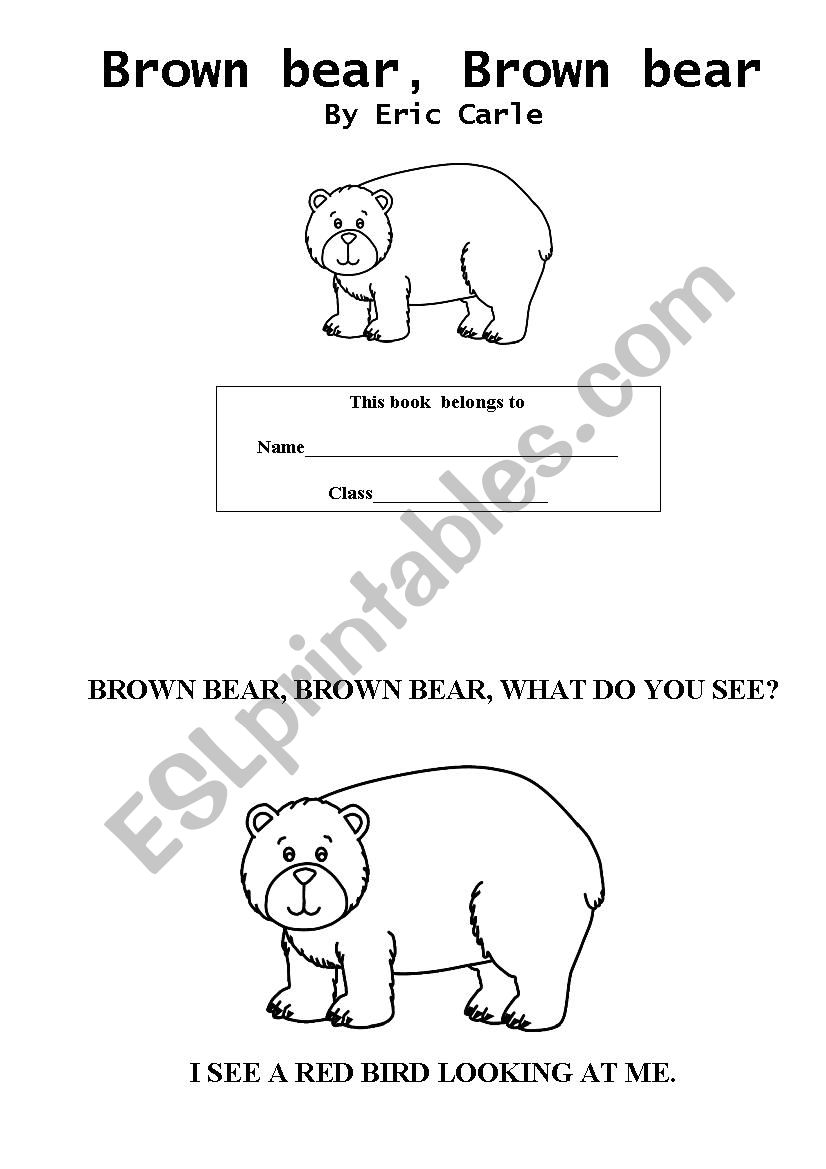 Brown bear, brown bear booklet
