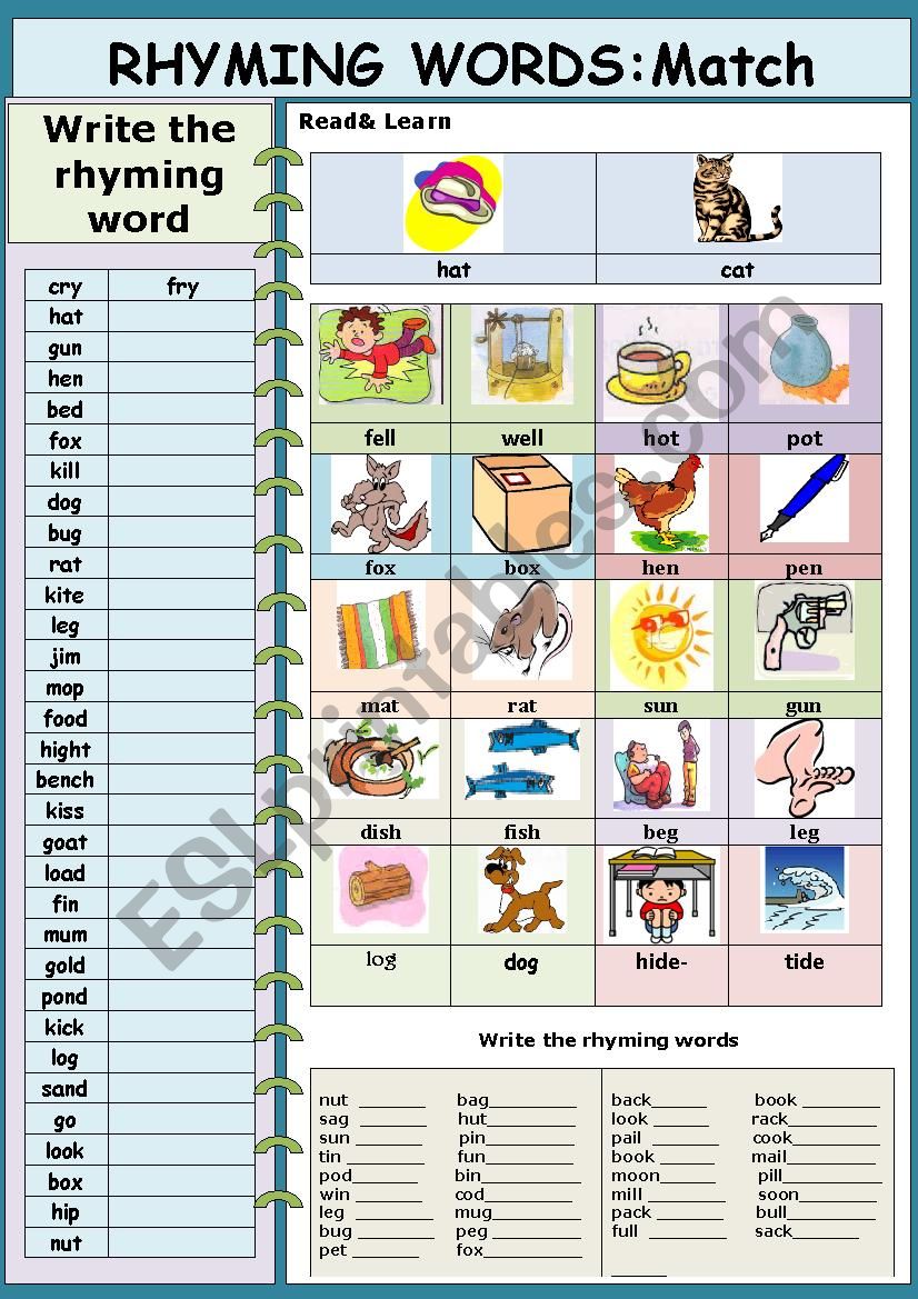 Phonetic: Rhyming words (updated)